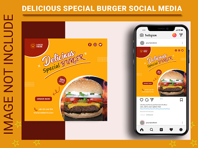 Delicious special Burger social media Instragram post 2021