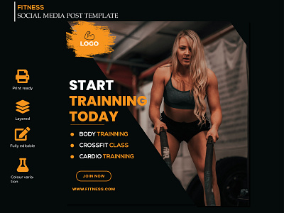 Fitness Trainning Social Media Post Template