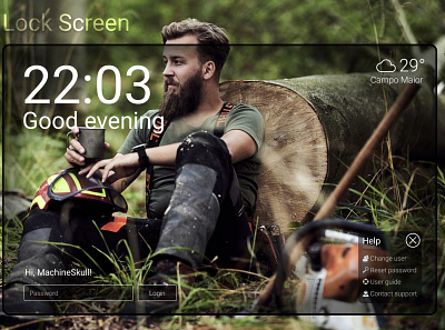 Lock Screen - Help Menu app design figma mockup prototype ui ux web