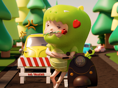 Little dinosaur character c4d character design ps