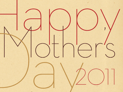 Mother's Day typography thin mothers day card