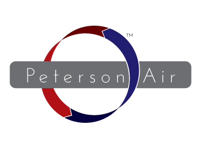 Peterson Air air arrow blue circulation concept hvac logo red ventilation