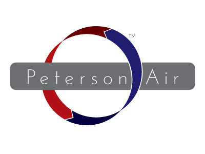 Peterson Air air ventilation hvac logo concept blue red arrow circulation
