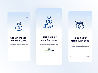 Onboarding Screen for Neo Bank branding fintech graphic design technology ui ux