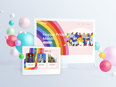 Pride. colorful hero landing page pride pridemonth rainbow website