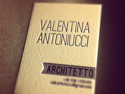 Letterpress printed architect business card