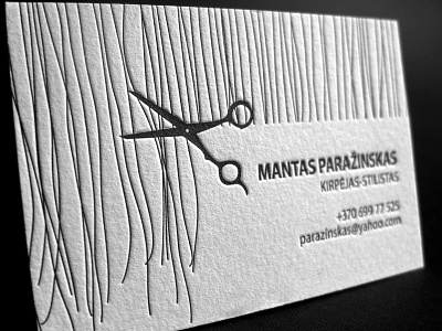 Simple Letterpress Business Card for Hair Stylist business card cotton paper letterpress