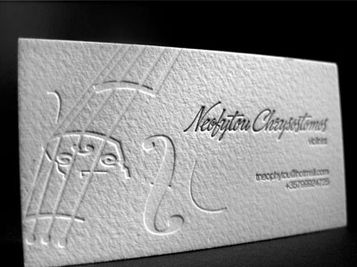 Violinist Letterpress Business card business card letterpress
