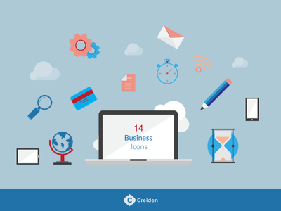 14 Free Flat Business vector icons