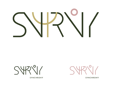 Synchrony branding flat logo minimal vector