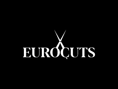 Eurocuts branding design digital art euro eurocuts flat flat design graphic design illustration illustrator logo logo design logotype salon salon logo scissor vector
