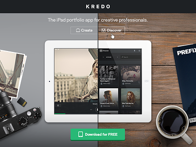 Kredo Website Concept app ipad landing page website