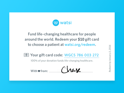 Watsi "Business" Cards