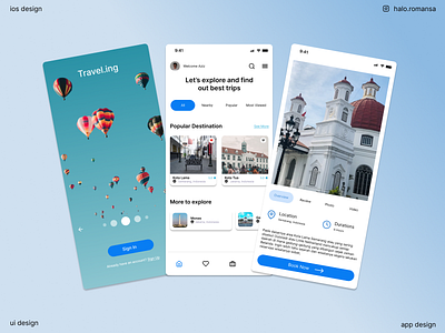 Travel.ing UI Design app branding design ui ux