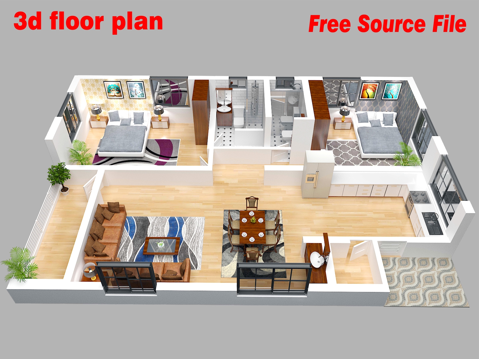 Influyente tenaz Pantano 3d floor plan interior by 3d max by Akib arch on Dribbble