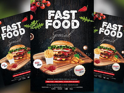 The Fast Food Burger Special Free Flyer Template app branding bundle font gifts icon illustration tshirts ui ux vector
