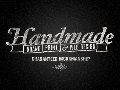 Handmade Brand, Print & Web Design banner brand design grunge illustrator noise photoshop print ribbon web