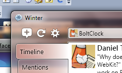 Winter - Main Window Toolbar app icon interface toolbar twitter windows winter