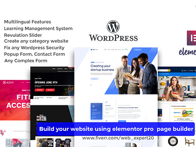 I will design a stunning wordpress website with using elementor