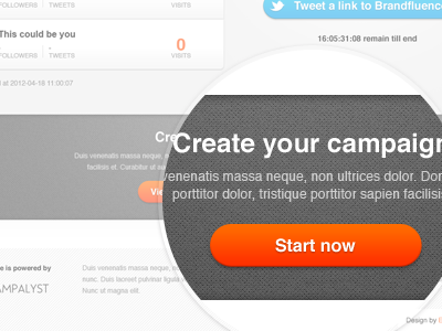 Call to action button action button call to actio campaign clean design orange pattern simple start start now web white