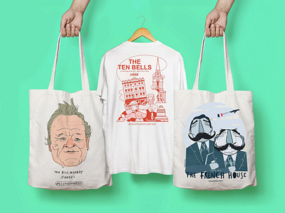 Keep Pubs Pumping - The Ten Bells campaign design illustration merch tote tshirt