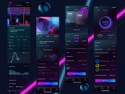 UX/UI Design Mibile App "PlugShare" app battery car carapp charger charging darktema electro electrocar figma ios iphone11 iphone13 mobileapp mobiledesign plugshare tesla ui ux webdesign