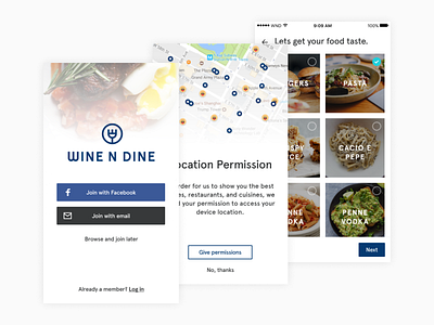 Wine N Dine - Onboarding