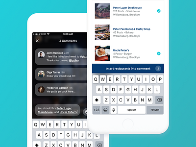 Wine N Dine - Comment Section android app comment daily design food interface ios mention mobile project restaurant