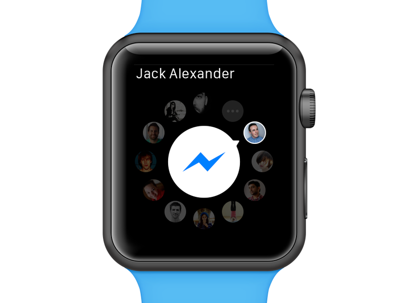 Facebook Messenger for Apple Watch apple concept design facebook messenger mockup ui ux watch