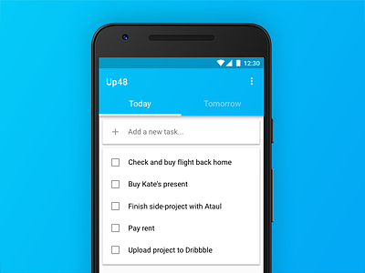 Up48 - *Not* another Todo List App android app design google list material todo ui ux