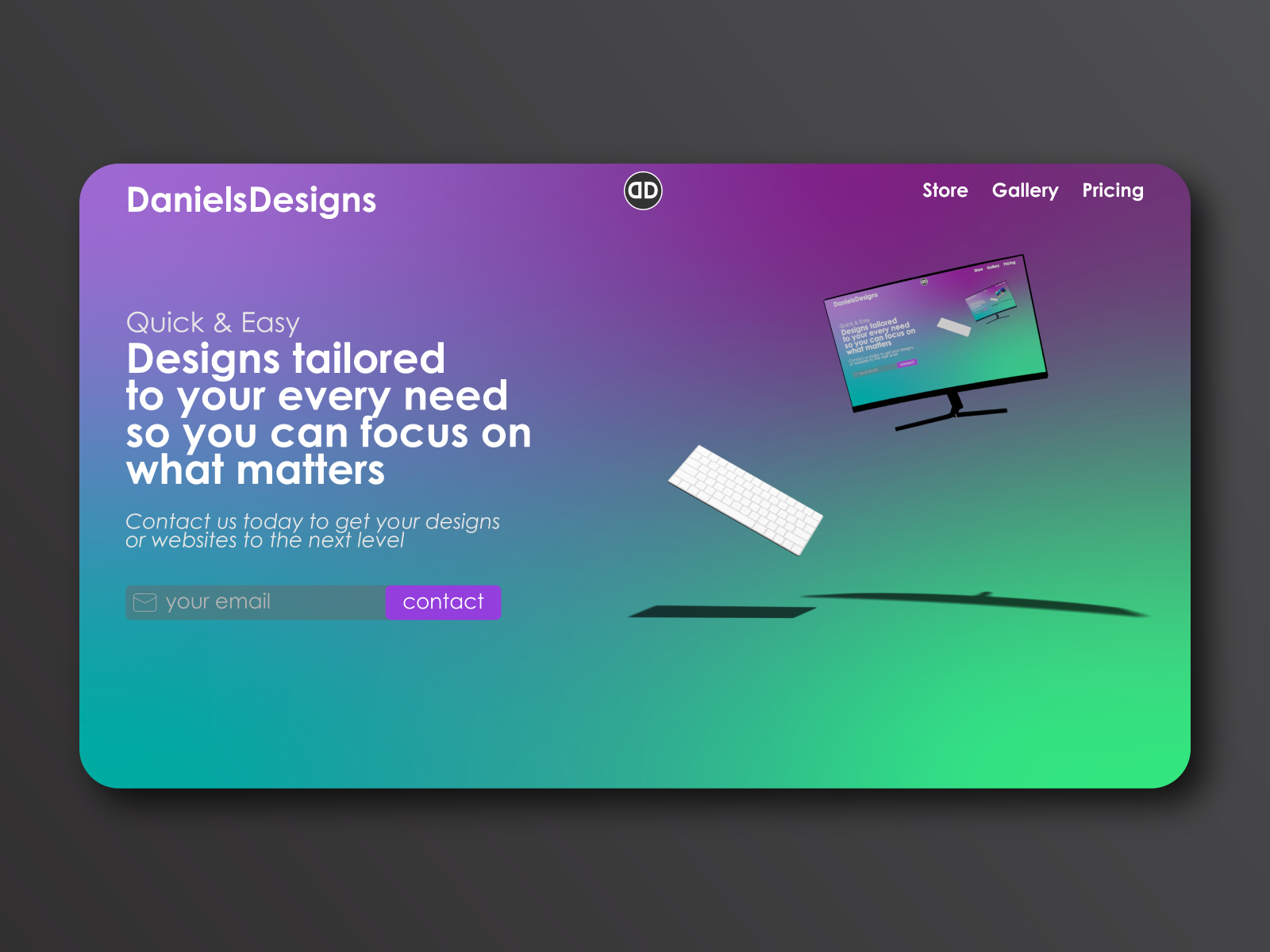 Portfolio Website Landing Page Mockup blender3d html css illustrator