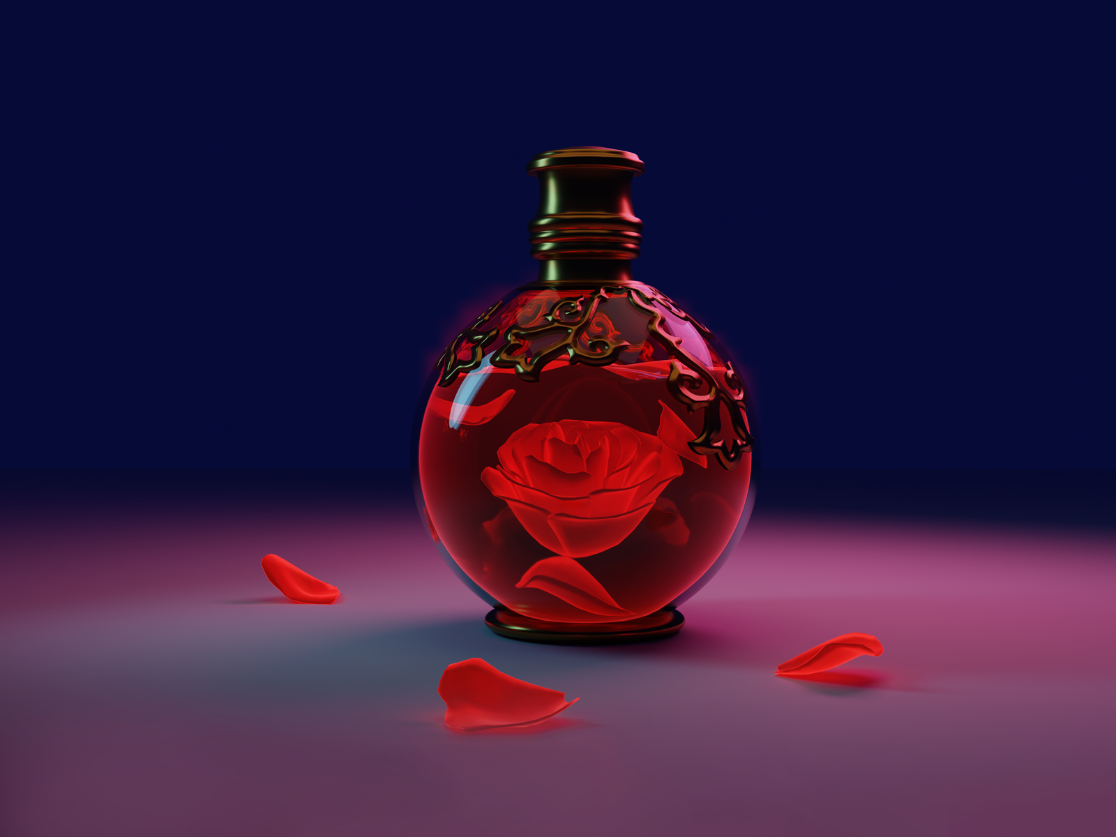 Rose perfume bottle by Milad on Dribbble