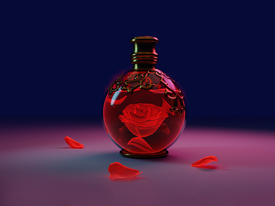 Rose perfume bottle