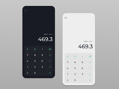 DailyUI #004 android app branding calculator dailyui dark theme design graphic design iphone light theme logo mobile ui uiux ux vector