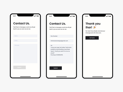 DailyUI #028. Contact Us 028 clean design contact contact form contact us dailyui day 28 letter message mobile mobile app ui ui design ux ux design