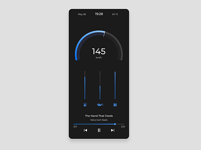 DailyUI #034. Car Interface 034 34 car car interface clean design dailyui dailyui034 dashboard human interface interface mobile player ui ux