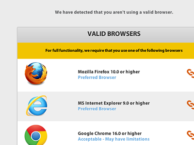 Invalid Browser app web