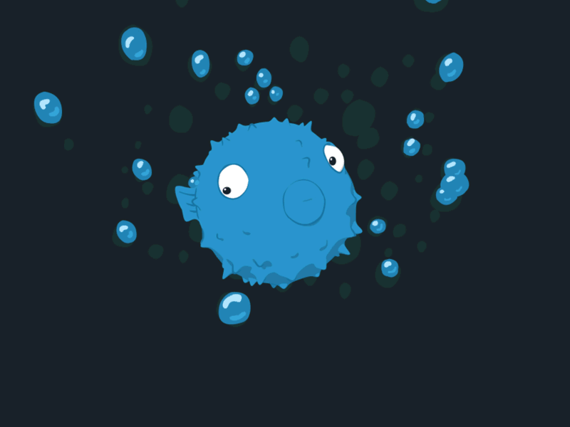 Blowfish adcn blowfish bubbles c4d cel plusone underwater