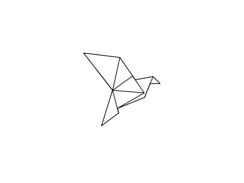 Paper Tattoo - Bird animation geometry gif low poly lowpoly minimal minimalistic paper polygon simple tattoo wireframe