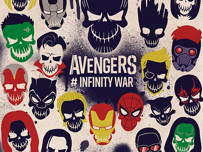 Infinity Squad avengers film illustrator infinity war photoshop poster spraypaint suicide squad