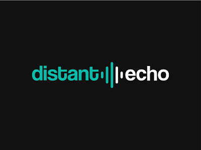 Distant Echo branding clean design flat icon illustrator logo typography web website