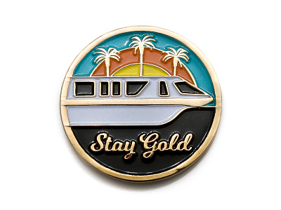 Stay Gold badge disney enamel pin monorail pin theme park train travel walt disney world
