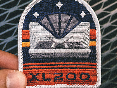 XL200 badge cedar point embroidered magnum mission patch roller coaster vintage