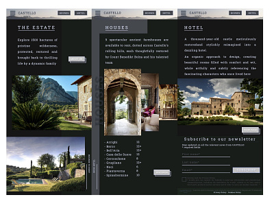 Castello castle design figma homepage hotel hotel booking italian design ui uidesign uiux ux uxdesign web web design