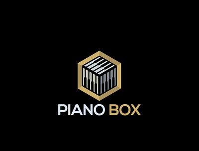 PIANO BOX design flat illustration logo minimal vector