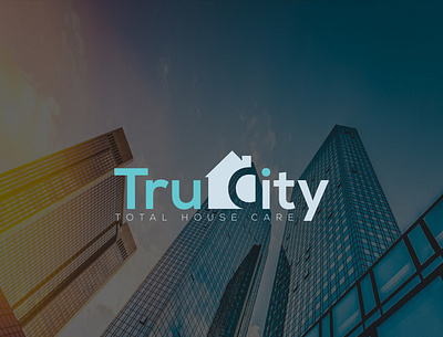 Tru City design flat illustration logo minimal vector