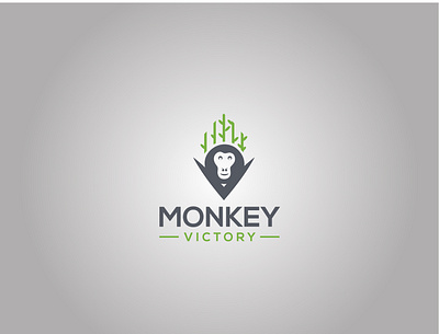 Monkey Victory2 02 design flat illustration illustrator logo minimal vector