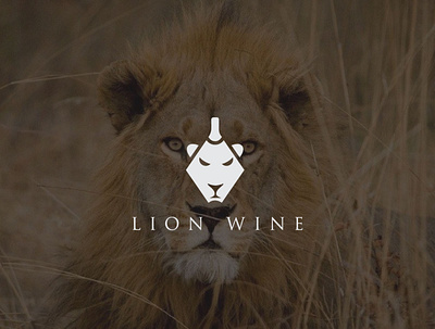 Lion wine design flat illustration illustrator logo minimal vector