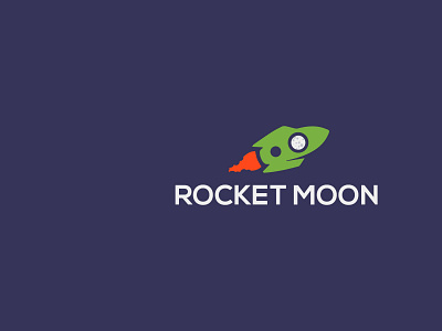 Rocket Moon design flat graphic design illustration illustrator logo minimal vector