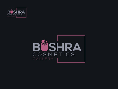 Bushra Cosmetics Gallery Logo design flat illustration illustrator logo minimal vector